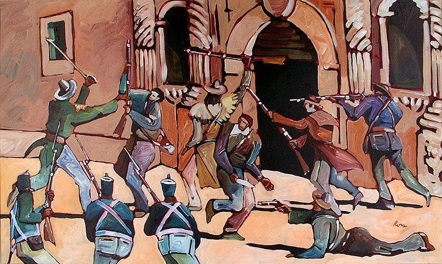 Thom Ross. "The Alamo," 2000. Acrylic on canvas. Mary Jester Allen Purchase Fund. 15.00