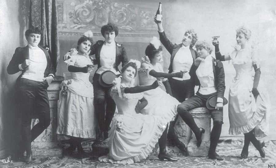 The cast of the Black Crook. The first American musical company to follow the European practice of using females in male roles. Library of Congress Prints and Photographs Division. LC-USZ62-55572