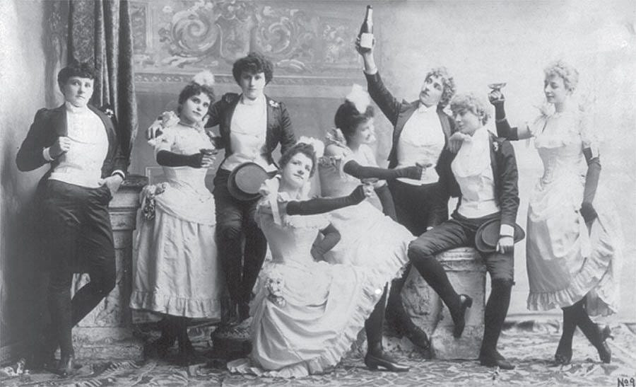 The cast of the Black Crook. The first American musical company to follow the European practice of using females in male roles. Library of Congress Prints and Photographs Division. LC-USZ62-55572