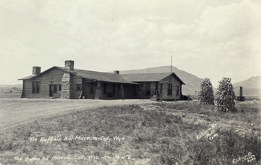 The Buffalo Bill Museum in Cody, soon after its 1927 completion. Log cabins served as icons of American energy and self reliance. F.J. Hiscock, Photographer. Mary Jester Allen Collection. P.41.502