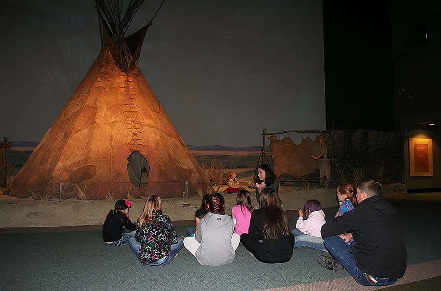 MILES students learn about Native culture in the Plains Indian Museum's Seasons of Life gallery