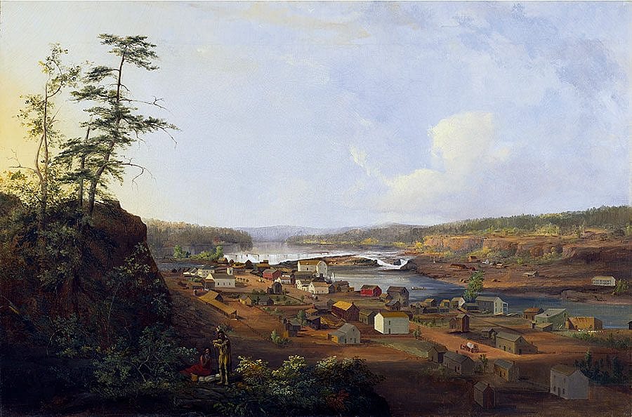 John Mix Stanley (1814-1872). "Oregon City on the Willamette River," ca. 1850-1852. Oil on canvas. Amon Carter Museum of American Art, Fort Worth, Texas (1979.17) L.381.2015.2