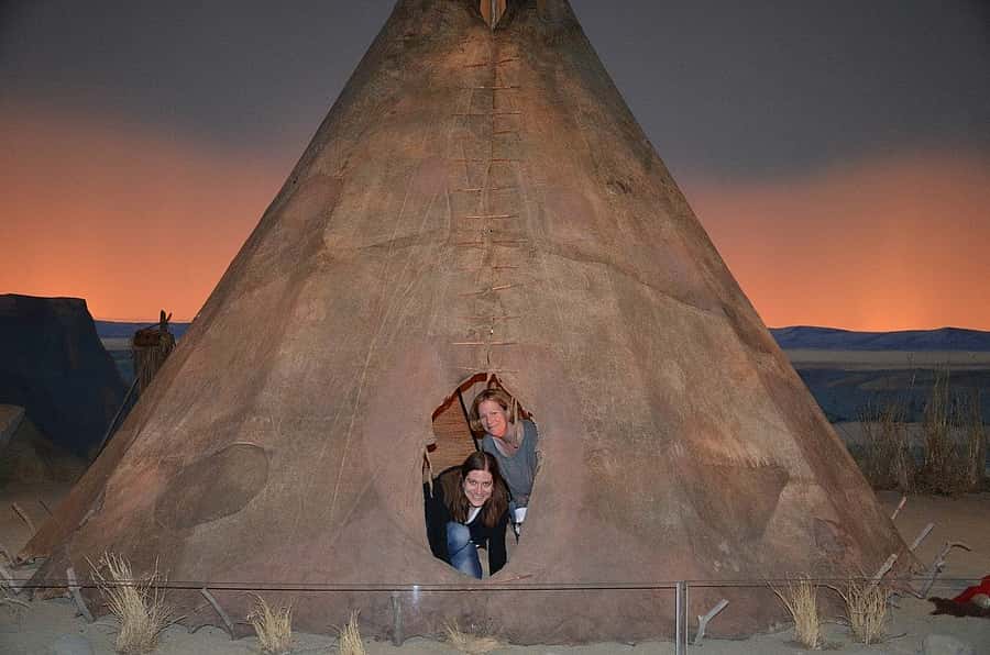 Interns working in the exhibits