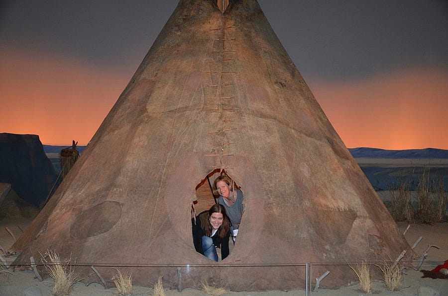 Interns working in the exhibits