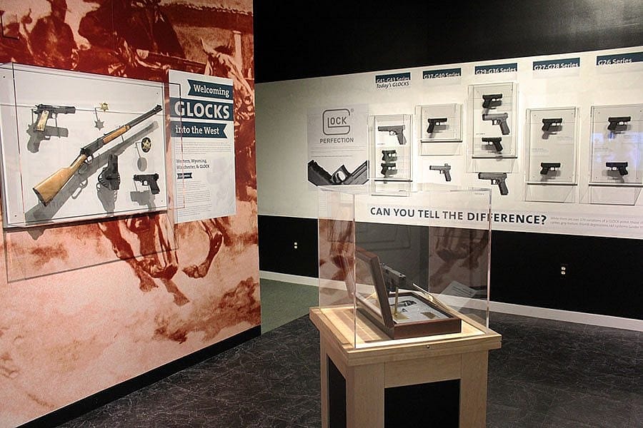 GLOCK firearms exhibit inside