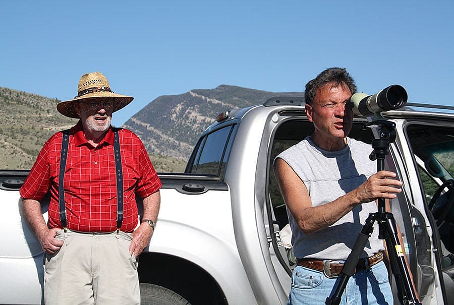 Don Chaffey (L) and Richard Gruber, members of the Center's Golden Eagle Posse.