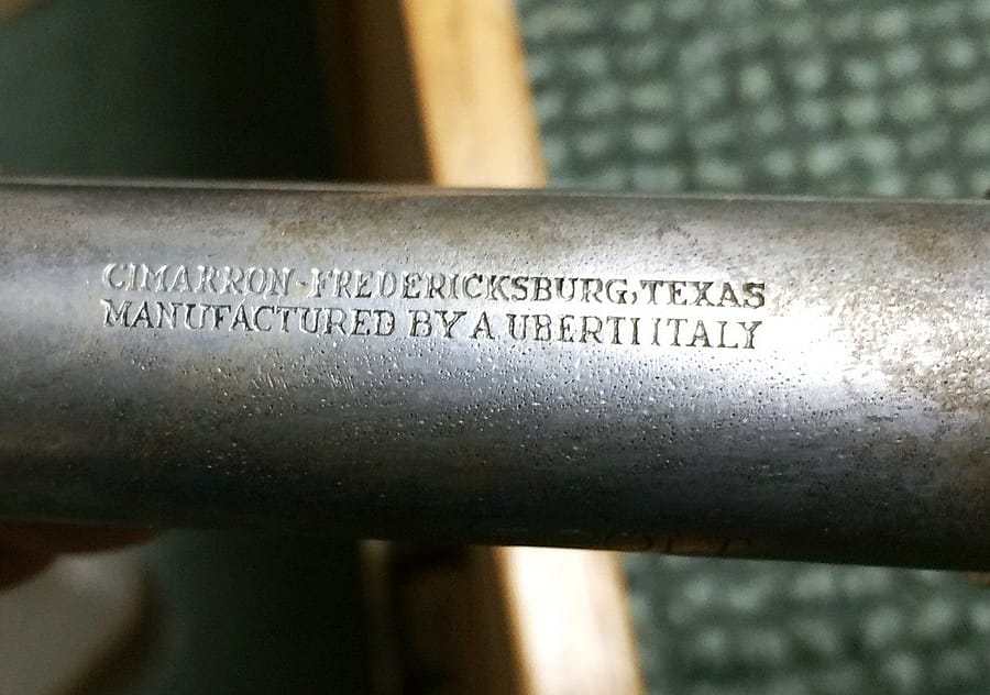 Cimarron Stamp on Repro Colt
