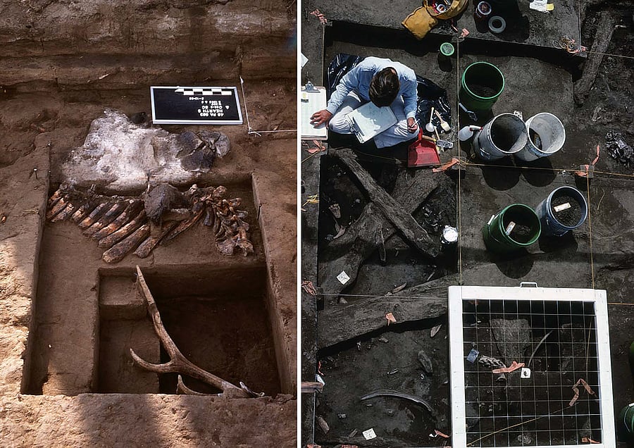 Excavations at the Bugas-Holding site, 1980s.