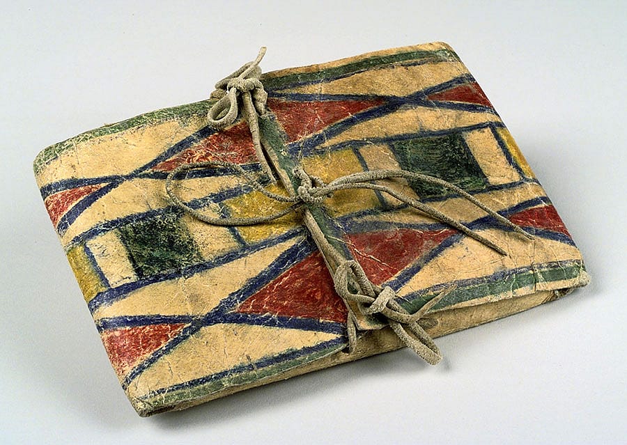 Cree rawhide parfleche, 1890. Chandler-Pohrt Collection, Gift of Mr. and Mrs. Richard A. Pohrt, Sr. NA.106.203