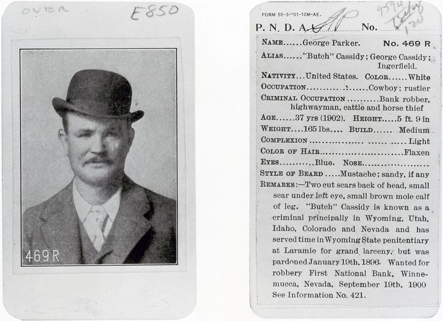 Pinkerton card of Butch Cassidy