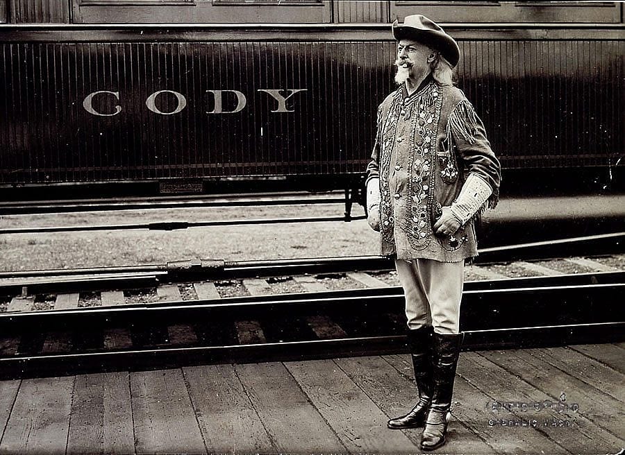 William F. Cody on rail platform, ca. 1915. MS 6 William F. Cody Collection, McCracken Research Library. P.69.0750c