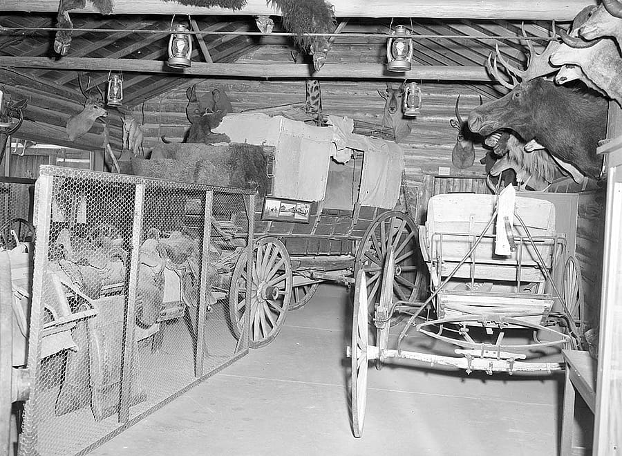 The brothers Simpson often found themselves "in the stagecoaches" in the original Buffalo Bill Museum MS 089 Jack Richard Photograph Collection, McCracken Research Library. PN.89.05.1083b.13