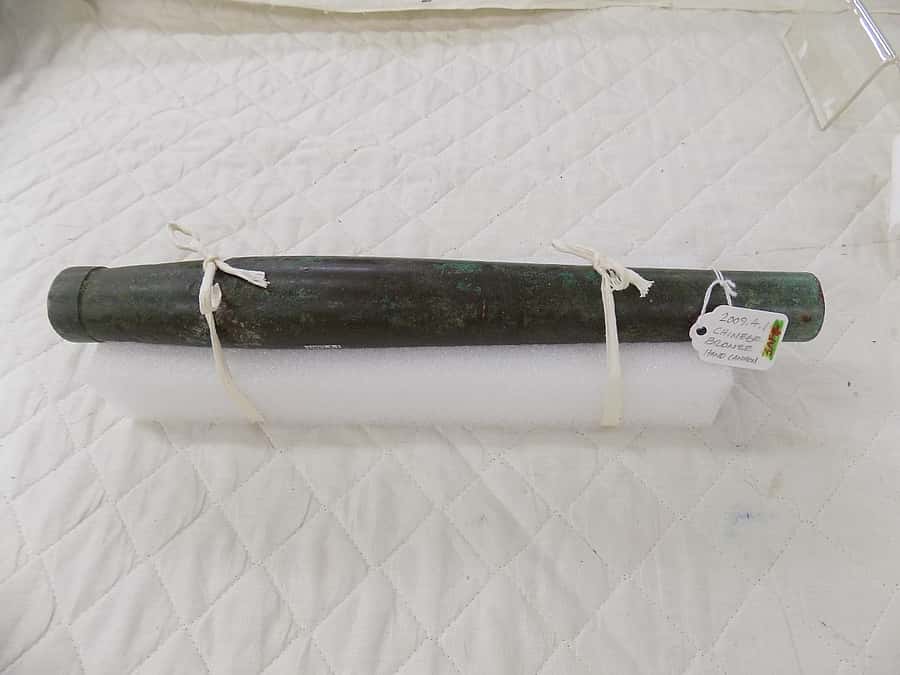 Chinese bronze hand cannon, 1425-1450. Gift of Herbert G. Houze. 2009.4.1