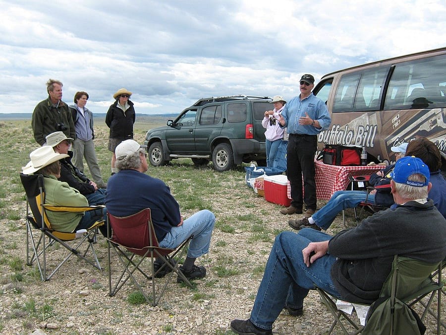 Dr. Preston asnwers questions for field trip attendees on Saturday