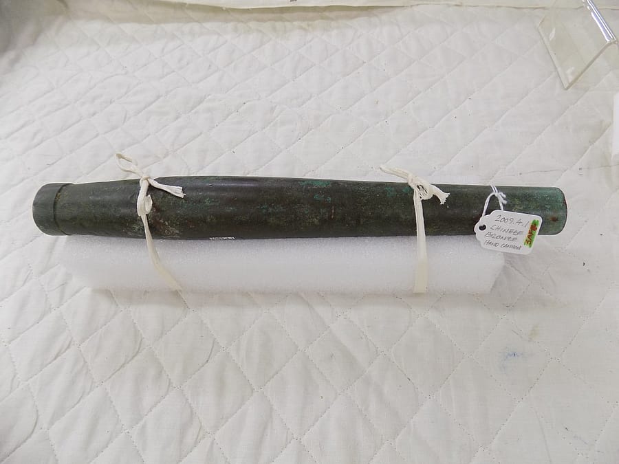 Chinese bronze hand cannon, 1425-1450. Gift of Herbert G. Houze. 2009.4.1