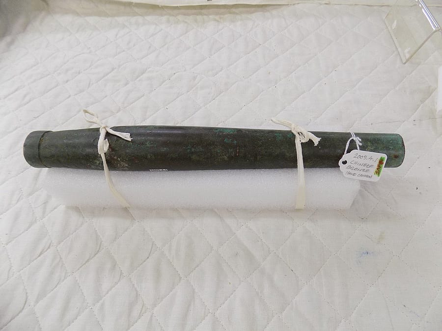 Chinese bronze hand cannon, 1425-1450. Gift of Herbert G. Houze. 2009.4.1