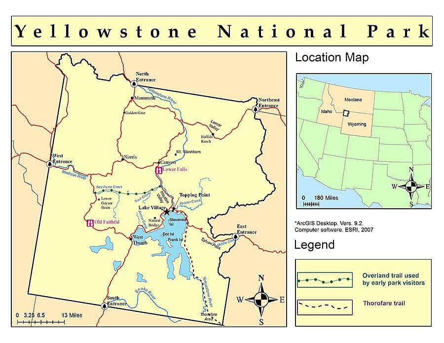 Map of Yellowstone National Park by Spencer Smith.