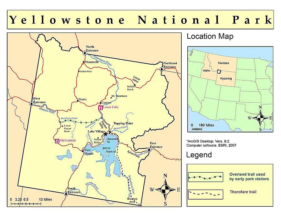 Map of Yellowstone National Park by Spencer Smith.