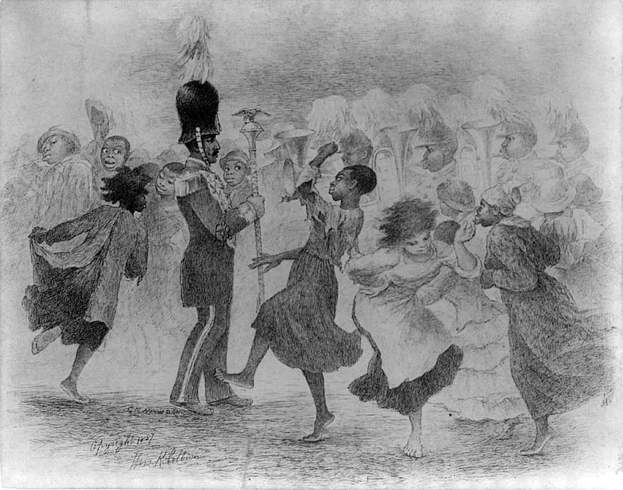 Illustrations of Negro life in Washington, DC: The Colored Band, ca. 1887. Library of Congress Prints and Photographs Division, Washington, DC 20540 USA. LC-USZ62-78425