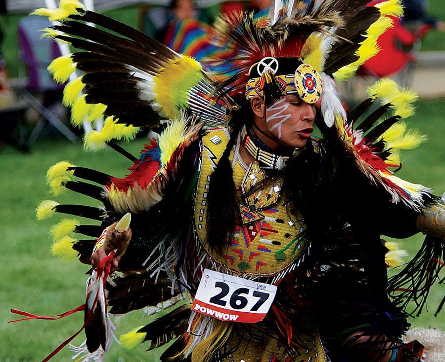 Fancy Dancer Warshield White at the 2014 Plains Indian Museum Powwow. Photo by Ken Blackbird.