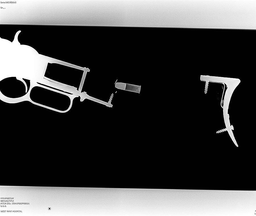 An x-ray of the rifle determines whether the rifle contains live ammunition.