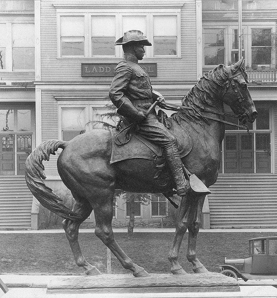 The completed statue was installed across the street from the Ladd School in Portland, Oregon, whose 800 students lobbied the site selection committee in favor of this location. P.242.1055