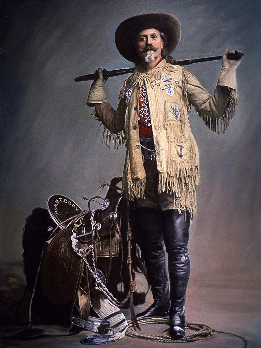 William F. "Buffalo Bill" Cody, ca. 1900. Photograph hand colored in 1958 by Adolf Spohr. Gift of Richard I. Frost. P.69.1483