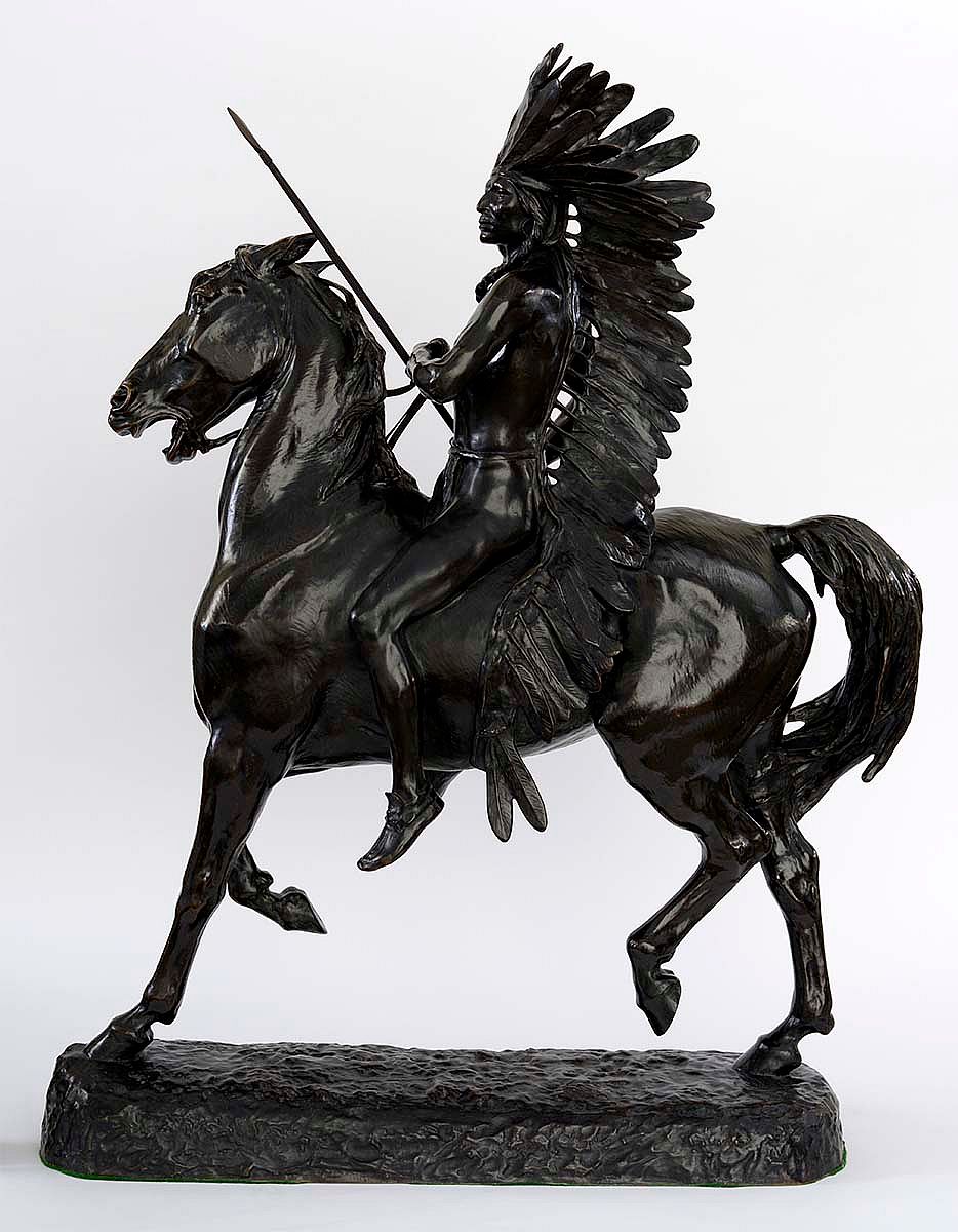 Alexander Phimister Proctor (1860-1950). "Indian Warrior," 1896–1899. Bronze. Gift of A. Phimister Proctor Museum with special thanks to Sandy and Sally Church. 4.08.2