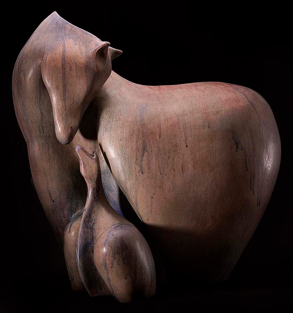 Steven Schrepferman (b. 1954). "Mother's Touch," 2009. Glazed earthenware. William E. Weiss Purchase Award - 2009 Buffalo Bill Art Show.