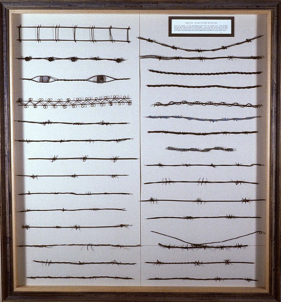 Barbed wire samples, ca. 1880 – 1920. Part of a collection of some sixty pieces. Gift of Nick Eggenhofer. 1.69.467.1