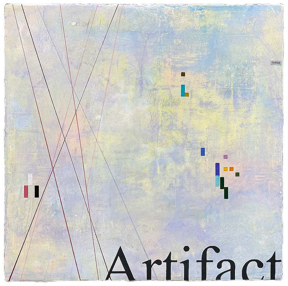 Al Hubbard, "Indian Artifact Plate 1," 2024. Mixed media on canvas.