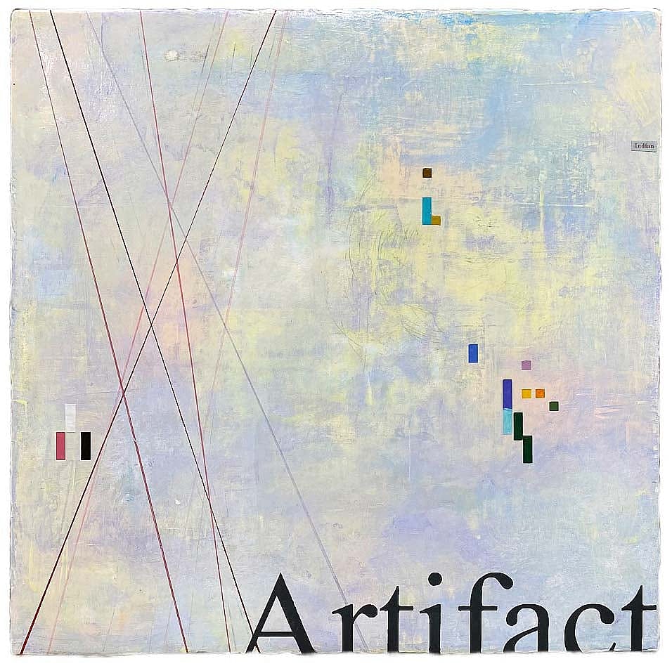 Al Hubbard, "Indian Artifact Plate 1," 2024. Mixed media on canvas.