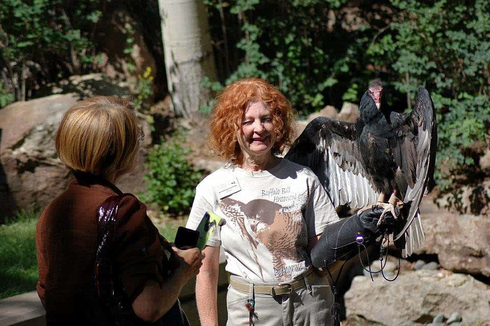 Anne and Suli with a guest at the Buffalo Bill Center of the West.