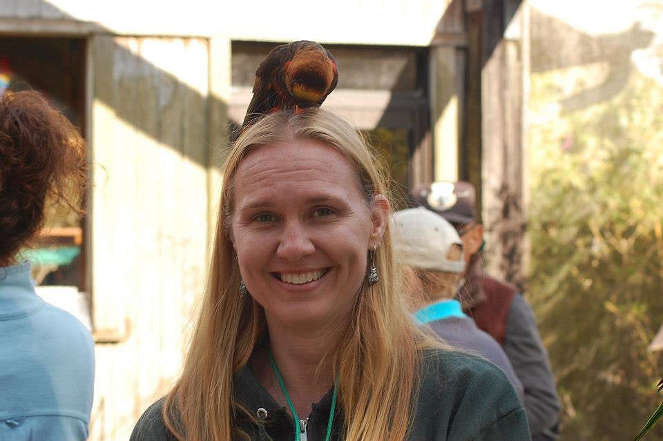My new friend, Susan. Bet she wishes she hadn't joined that conversation on the bus now :)