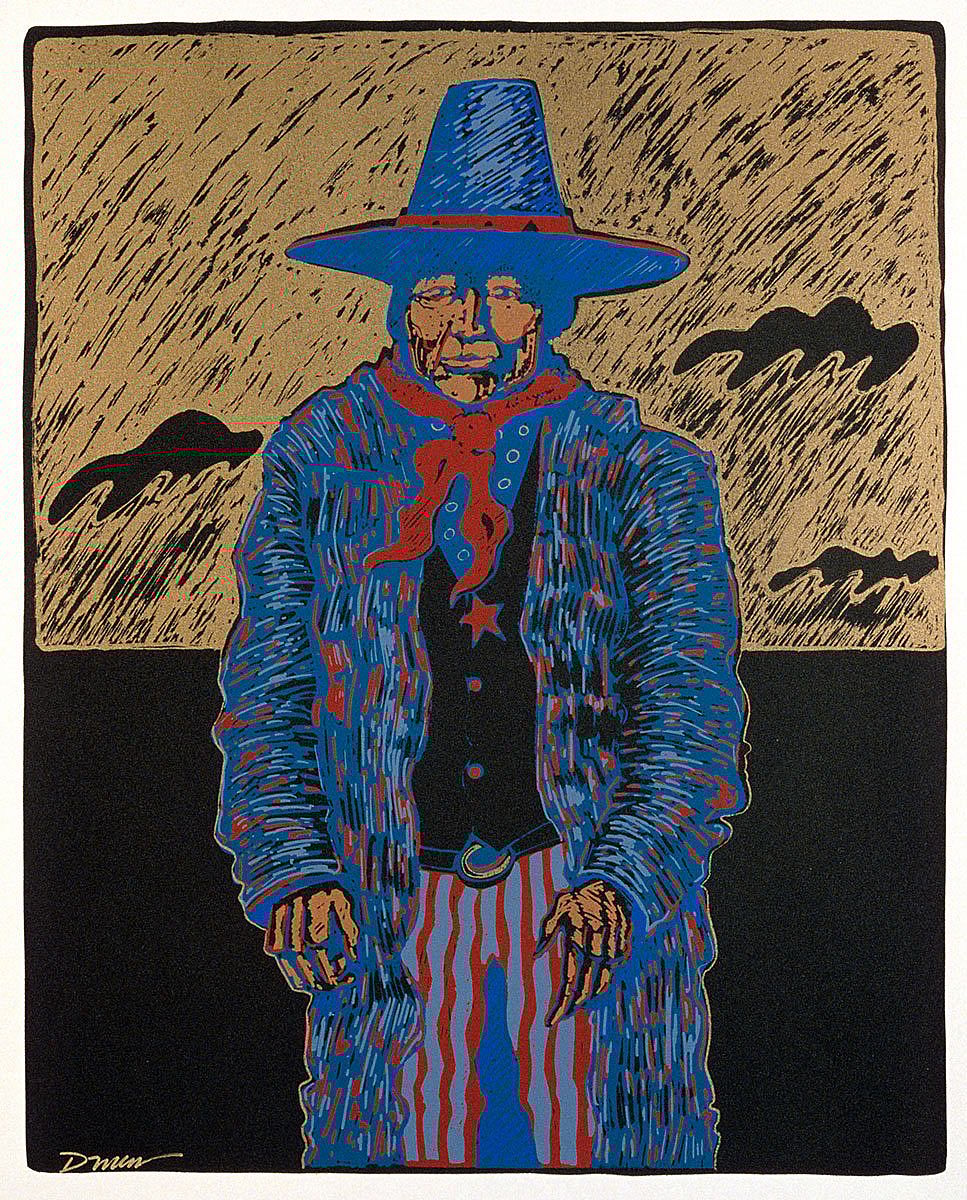 Darren Vigil Gray (b. 1959). "Wovoka," 1983. Silk screen on paper, 22.5 x 18 inches. Gift of Mrs. Damaris D.W. Ethridge. 1.84.1