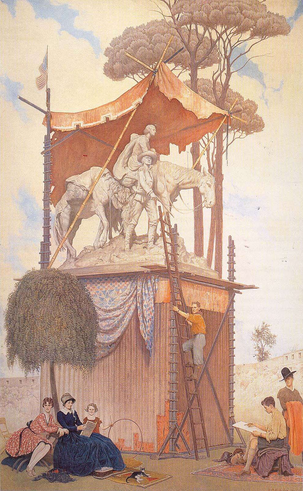 Frank Perely Fairbanks (1875-1939). An Apotheosis of A. Phimister Proctor, 1927. Oil on linen, 126.5 x 78.75 inches. Gift of Jonathan Fairbanks Richards in memory of Barbara Fairbanks Fite. 2.18