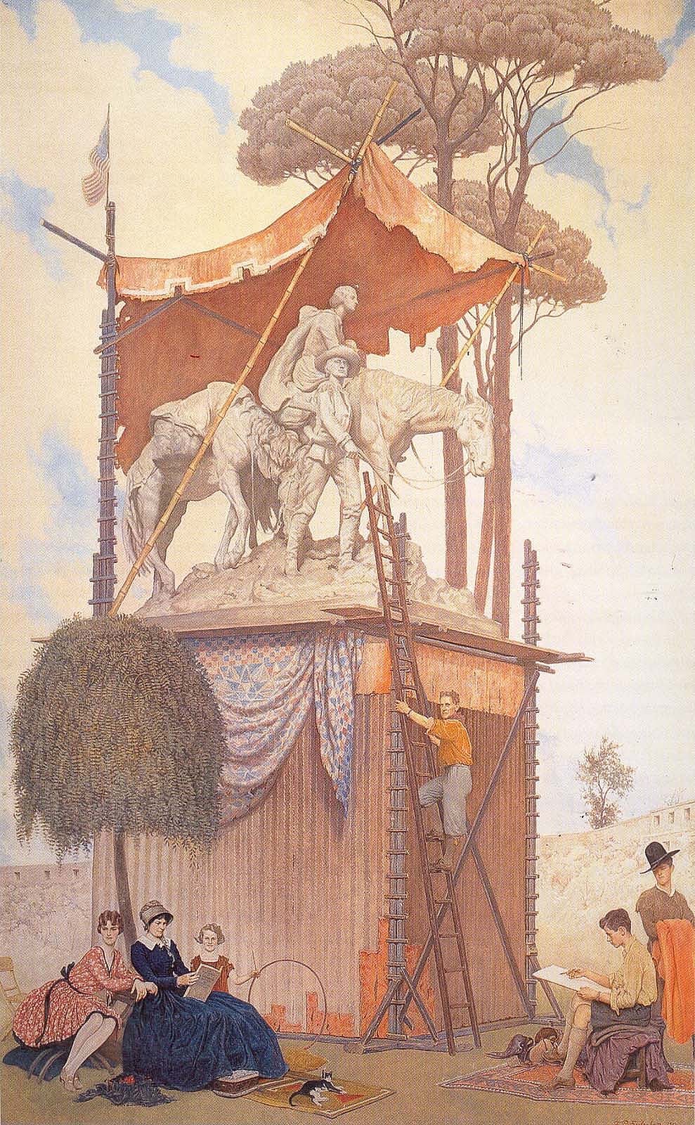 Frank Perely Fairbanks (1875-1939). An Apotheosis of A. Phimister Proctor, 1927. Oil on linen, 126.5 x 78.75 inches. Gift of Jonathan Fairbanks Richards in memory of Barbara Fairbanks Fite. 2.18