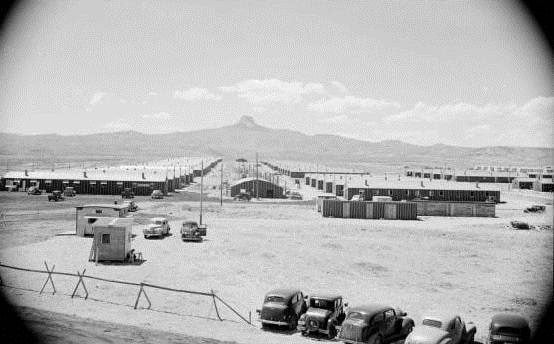 Heart Mountain Relocation Center barracks, 1942. PN.89.111.21236.5