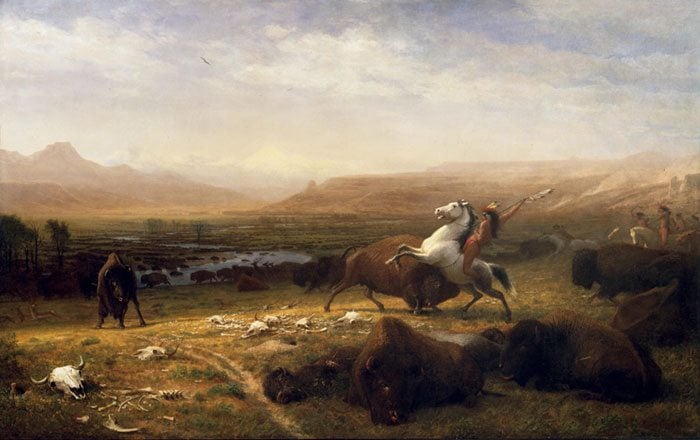 Albert Bierstadt's "The Last of the Buffalo," ca. 1888. Oil on canvas. Gertrude Vanderbilt Whitney Trust Fund Purchase. 2.60