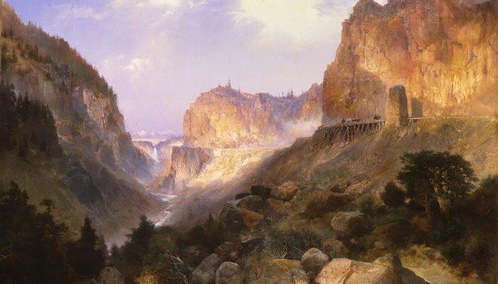 Thomas Moran's "Golden Gate, Yellowstone National Park," 1893. Oil on canvas. Museum Purchase. 4.75