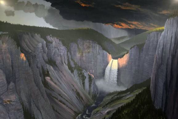 Stephen Hannock's "Flooded Cascade, Yellowstone Dawn," 2010. L.345.2010.1