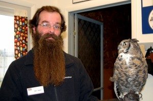 Sam & Teasdale on their first day working together. Clearly Teasdale is trying to understand the beard.