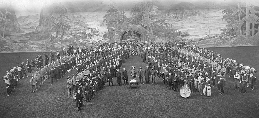 Buffalo Bill’s Wild West company’s presentation to William F. “Buffalo Bill” Cody on his birthday at Olympia, London, England, February 26, 1903. P.69.1310c