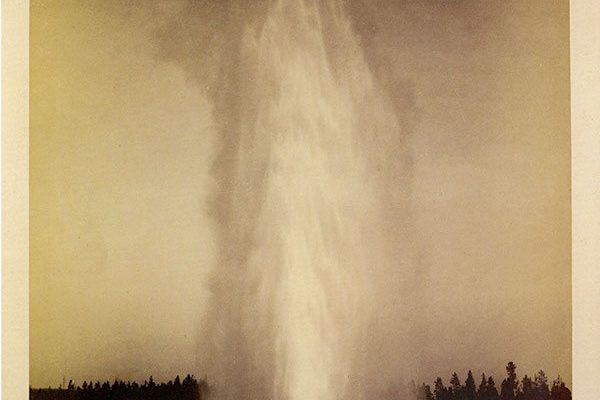 "Old Faithful Geyser" by F. Jay Haynes. MS21 Yellowstone National Park Collection. P.21.84