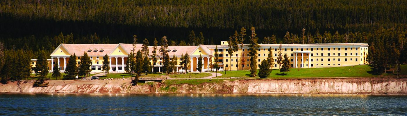 Lake Hotel can be seen from vantage points all around the lake, including this one from the water itself. Jeff Shrin photo.