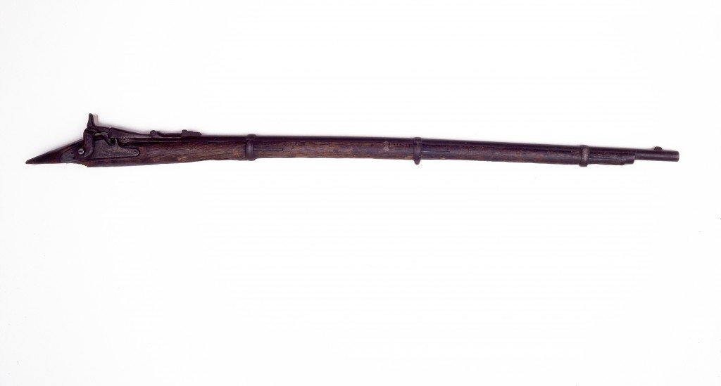 Lucretia Borgia, Buffalo Bill's Springfield, is missing part of the stock and trigger guard.