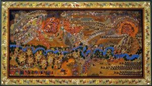 The Battle of Greasy Grass, Allan Mardon, 1996. Oil on linen, 76” x 136”. Collection of the Buffalo Bill Center of the West—Museum Purchase with funds from the William E. Weiss Memorial Fund, Mr. and Mrs. Gordon H. Barrows, and the Franklin A. West Memorial Fund. L6.01