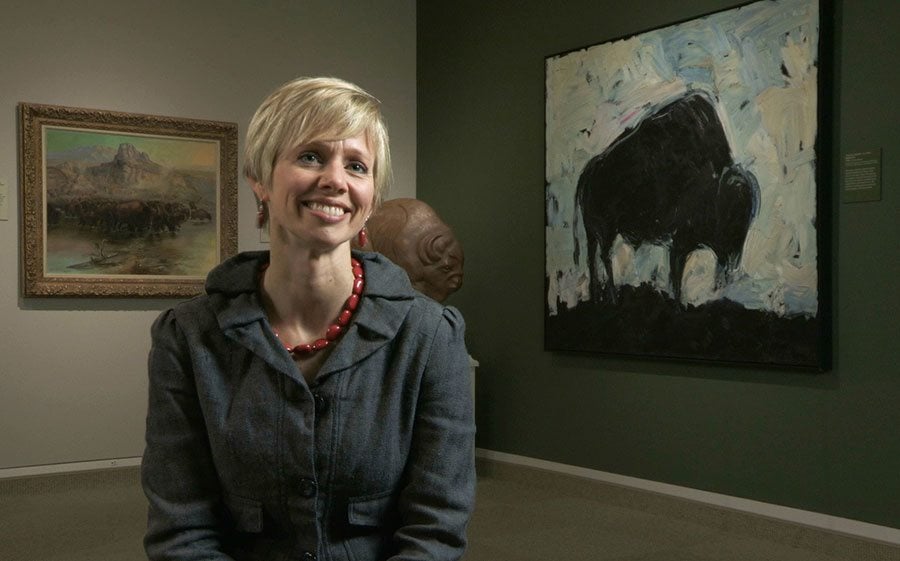Mindy Besaw in the Buffalo Bill Center of the West's Whitney Western Art Museum.