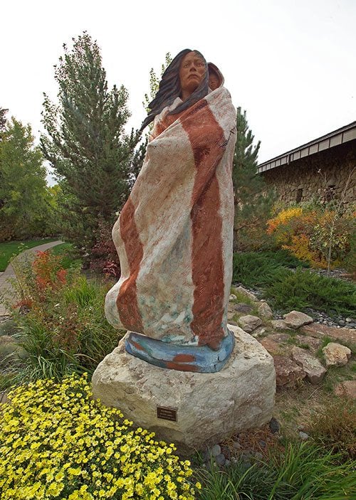 Harry Jackson Trust 2006. All rights reserved. Harry Jackson (1924-2011), "Sacagawea," 1980, cast by Wyoming Foundry/Studios Camaiore Italy. Painted bronze, 114 inches. Gift of Mr. and Mrs. Richard J. Cashman. 5.80