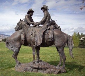 Herb Mignery (b. 1937), "Code of the West," 1998. Bronze, 140 x 137 x 72 inches. Gift of Mike Kammerer/Code of the West Foundation, 9.01.